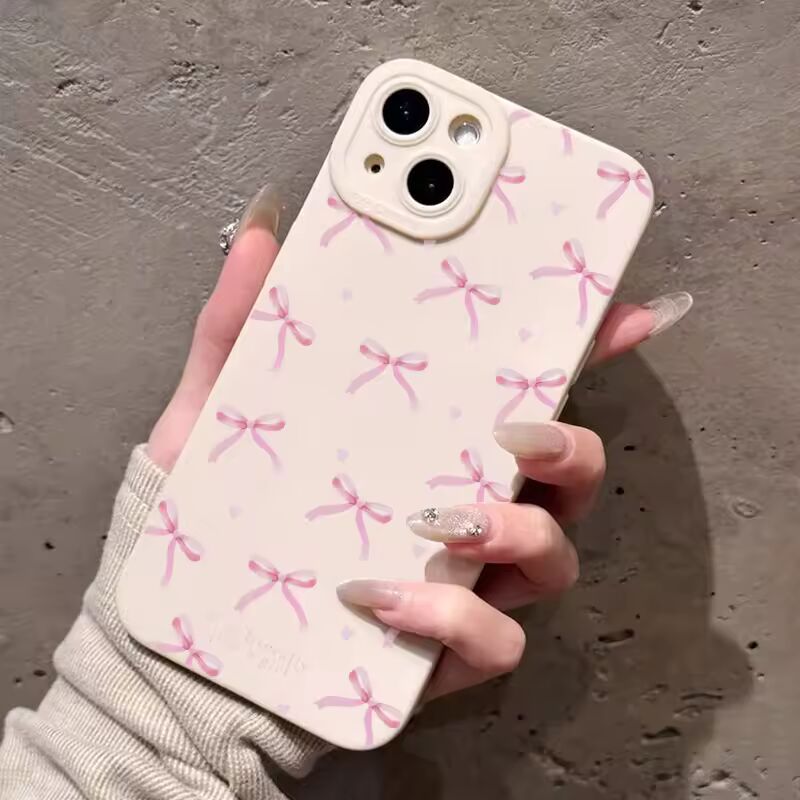 Pink Bow Heart Design Protective Phone Case For Xiaomi Redmi 13 12 14C 13C 12C Redmi Note 14 13 12 Pro Plus 5G 12S 11 10 Cover