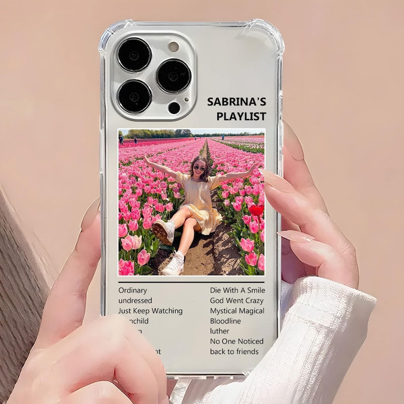 Personalized Music Phone Case, Custom Song Playlist For iPhone 16 Pro Max 15 14 13, Favorite Music Playlist Phone Case, Music Lovers Gift